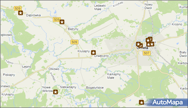 mapa Drwęczno, Drwęczno na mapie Targeo