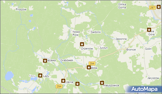 mapa Drzeniów gmina Tuplice, Drzeniów gmina Tuplice na mapie Targeo