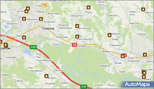 mapa Dulowa, Dulowa na mapie Targeo