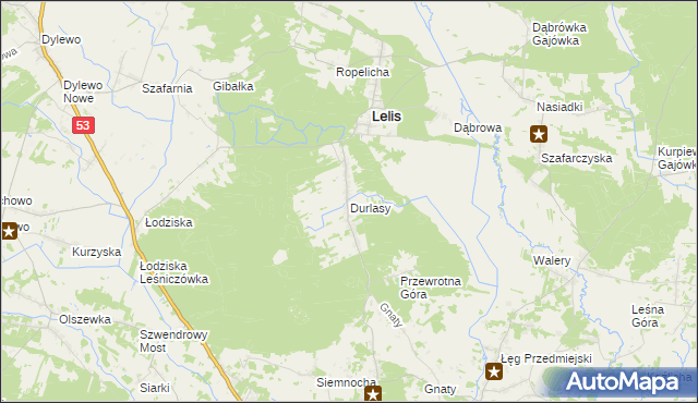 mapa Durlasy, Durlasy na mapie Targeo