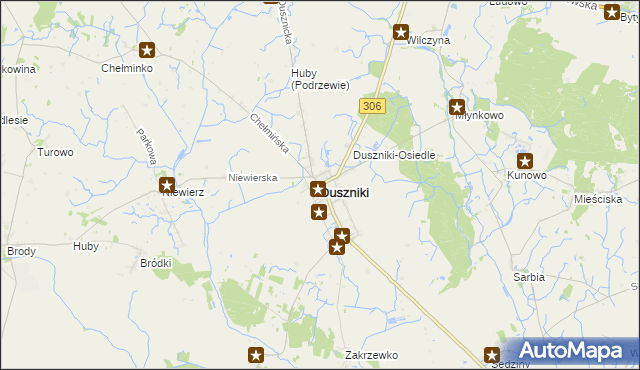 mapa Duszniki powiat szamotulski, Duszniki powiat szamotulski na mapie Targeo