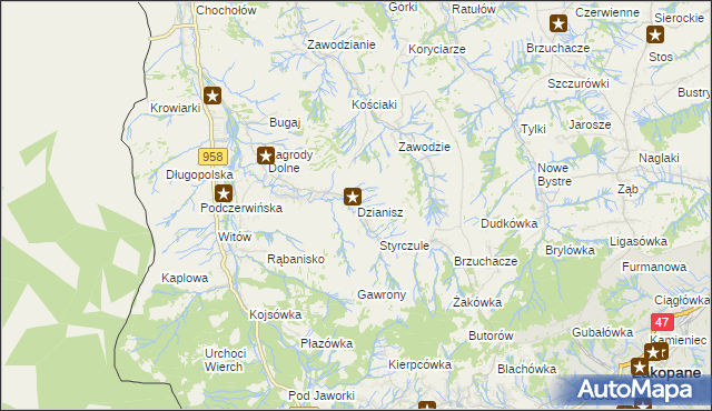 mapa Dzianisz, Dzianisz na mapie Targeo