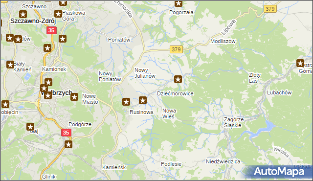 mapa Dziećmorowice, Dziećmorowice na mapie Targeo