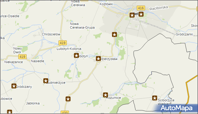 mapa Dzierżysław gmina Kietrz, Dzierżysław gmina Kietrz na mapie Targeo