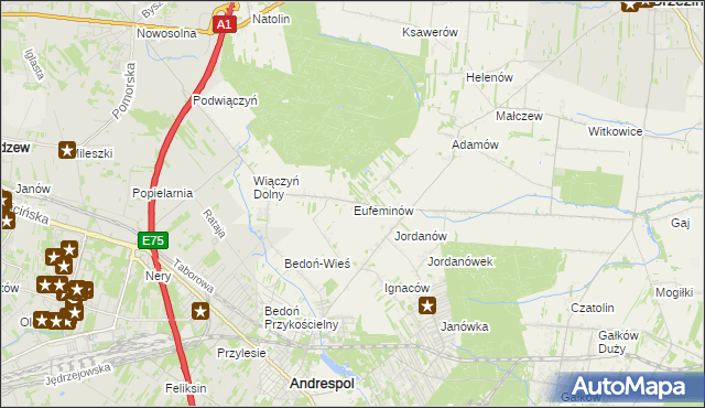 mapa Eufeminów, Eufeminów na mapie Targeo