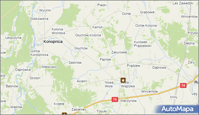 mapa Fajnów, Fajnów na mapie Targeo