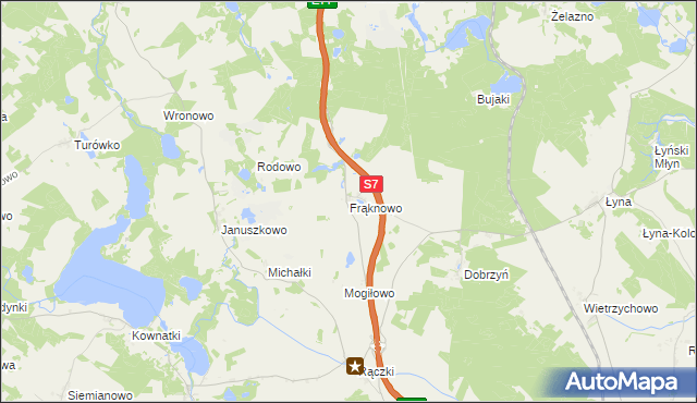 mapa Frąknowo, Frąknowo na mapie Targeo