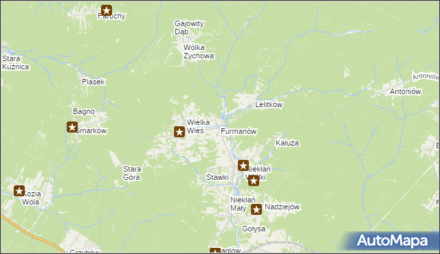 mapa Furmanów, Furmanów na mapie Targeo