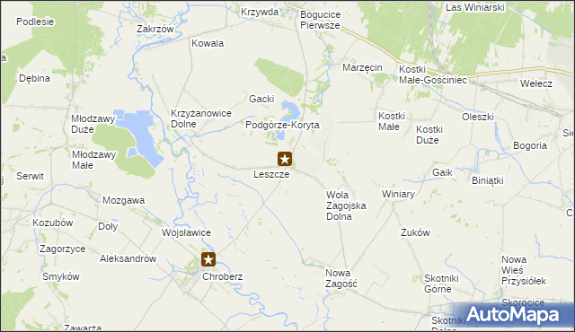 mapa Gacki-Osiedle, Gacki-Osiedle na mapie Targeo