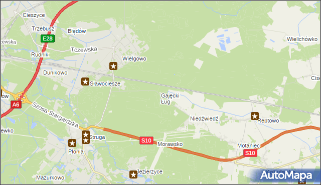 mapa Gajęcki Ług, Gajęcki Ług na mapie Targeo