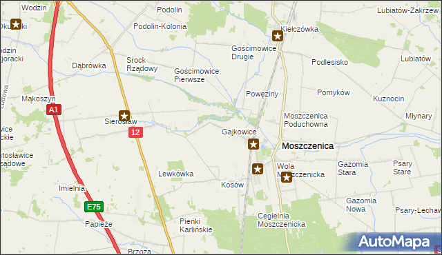 mapa Gajkowice, Gajkowice na mapie Targeo