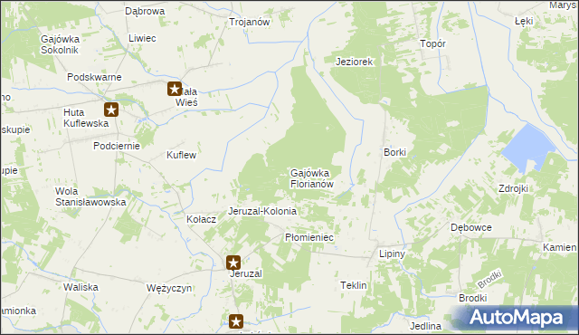 mapa Gajówka Florianów, Gajówka Florianów na mapie Targeo