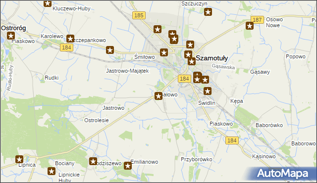 mapa Gałowo gmina Szamotuły, Gałowo gmina Szamotuły na mapie Targeo