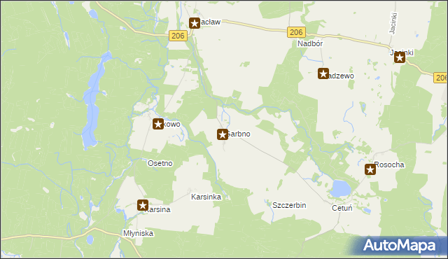 mapa Garbno gmina Polanów, Garbno gmina Polanów na mapie Targeo