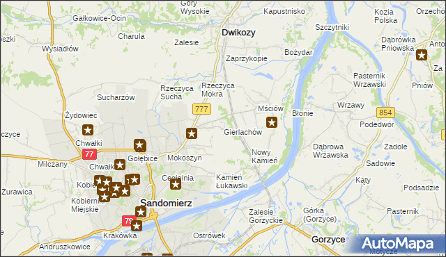 mapa Gierlachów, Gierlachów na mapie Targeo
