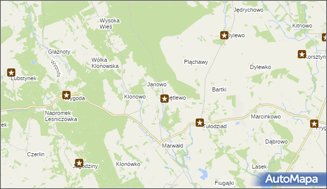 mapa Giętlewo, Giętlewo na mapie Targeo