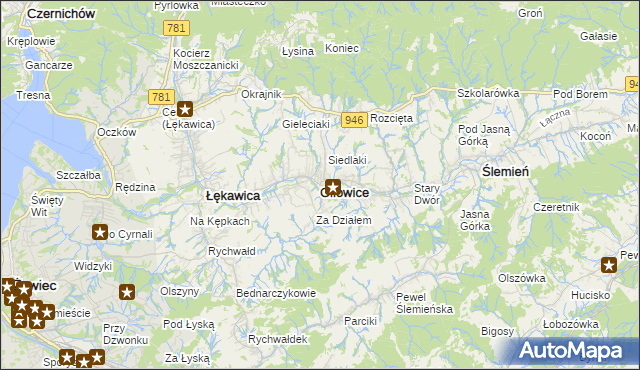 mapa Gilowice powiat żywiecki, Gilowice powiat żywiecki na mapie Targeo