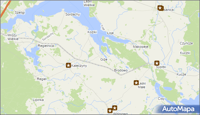 mapa Giże gmina Ełk, Giże gmina Ełk na mapie Targeo