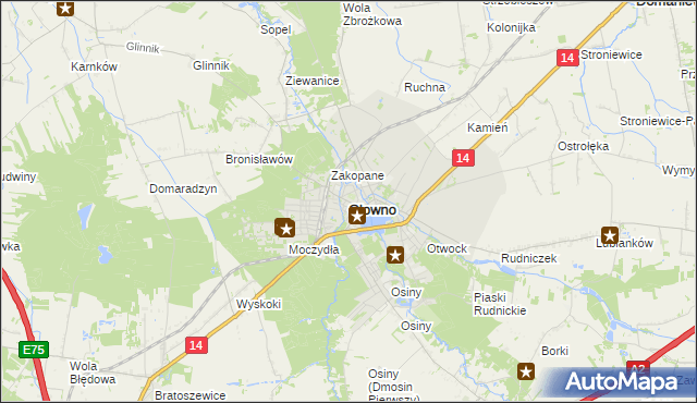 mapa Głowno, Głowno na mapie Targeo