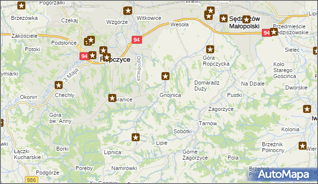 mapa Gnojnica, Gnojnica na mapie Targeo