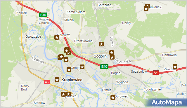 mapa Gogolin powiat krapkowicki, Gogolin powiat krapkowicki na mapie Targeo