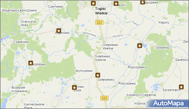mapa Gołębiewo Średnie, Gołębiewo Średnie na mapie Targeo