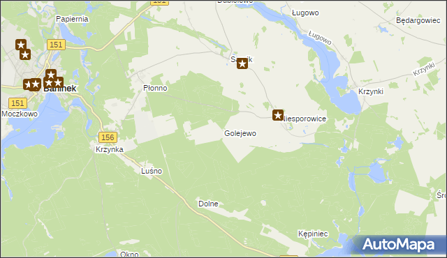 mapa Golejewo gmina Pełczyce, Golejewo gmina Pełczyce na mapie Targeo