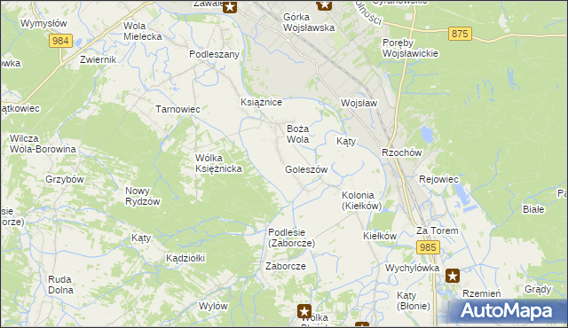 mapa Goleszów gmina Mielec, Goleszów gmina Mielec na mapie Targeo