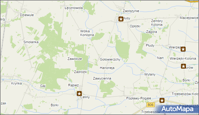 mapa Gołowierzchy, Gołowierzchy na mapie Targeo