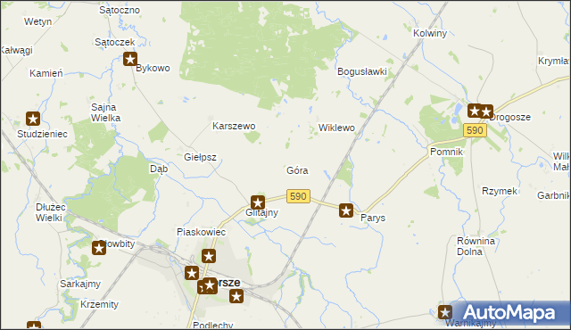 mapa Góra gmina Korsze, Góra gmina Korsze na mapie Targeo