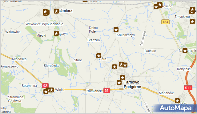 mapa Góra gmina Tarnowo Podgórne, Góra gmina Tarnowo Podgórne na mapie Targeo