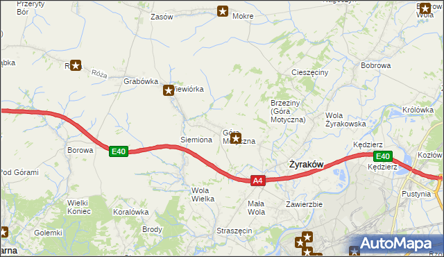 mapa Góra Motyczna, Góra Motyczna na mapie Targeo