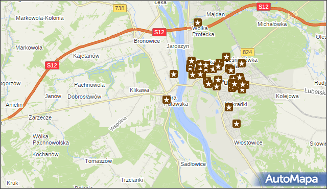 mapa Góra Puławska, Góra Puławska na mapie Targeo