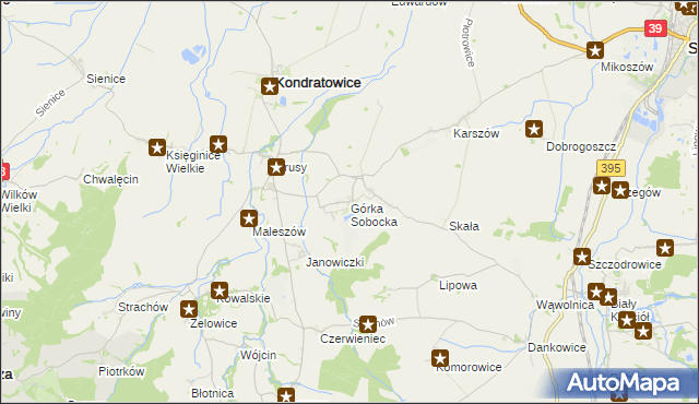 mapa Górka Sobocka, Górka Sobocka na mapie Targeo