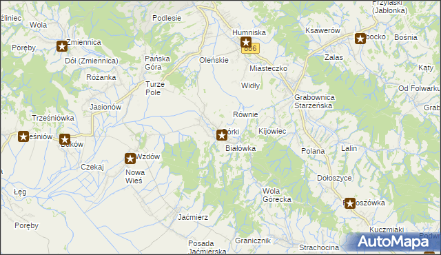 mapa Górki gmina Brzozów, Górki gmina Brzozów na mapie Targeo