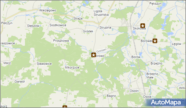 mapa Górowo gmina Prusice, Górowo gmina Prusice na mapie Targeo