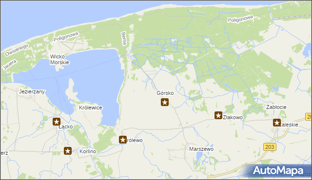 mapa Górsko gmina Postomino, Górsko gmina Postomino na mapie Targeo