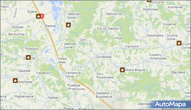 mapa Gorzejowa, Gorzejowa na mapie Targeo