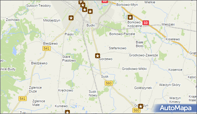 mapa Gorzewo gmina Sierpc, Gorzewo gmina Sierpc na mapie Targeo