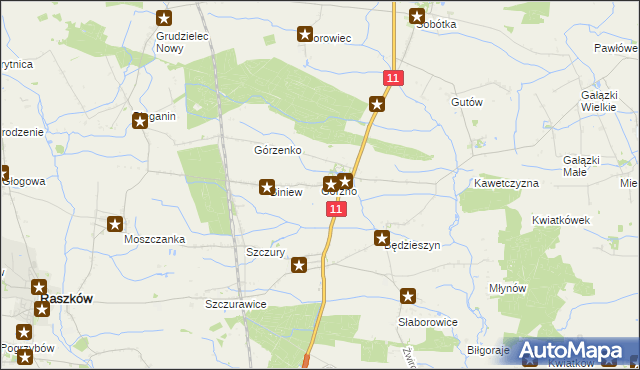 mapa Górzno gmina Ostrów Wielkopolski, Górzno gmina Ostrów Wielkopolski na mapie Targeo