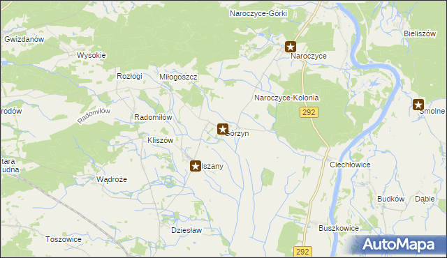 mapa Górzyn gmina Rudna, Górzyn gmina Rudna na mapie Targeo