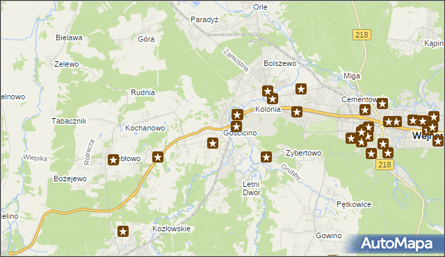 mapa Gościcino, Gościcino na mapie Targeo