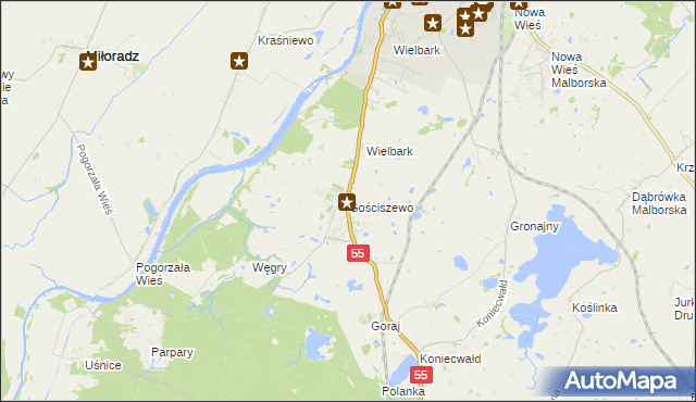 mapa Gościszewo, Gościszewo na mapie Targeo