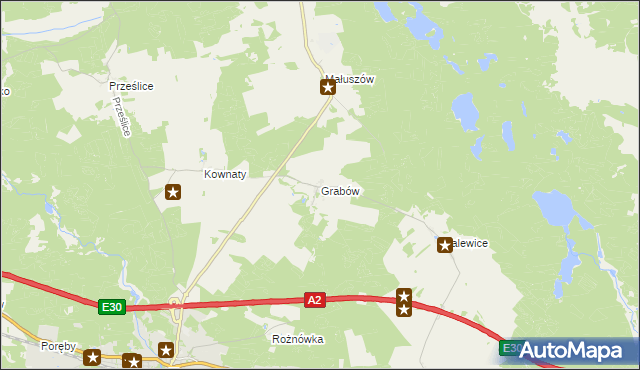 mapa Grabów gmina Torzym, Grabów gmina Torzym na mapie Targeo