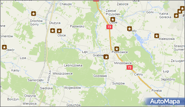 mapa Grabowiec gmina Chmielnik, Grabowiec gmina Chmielnik na mapie Targeo