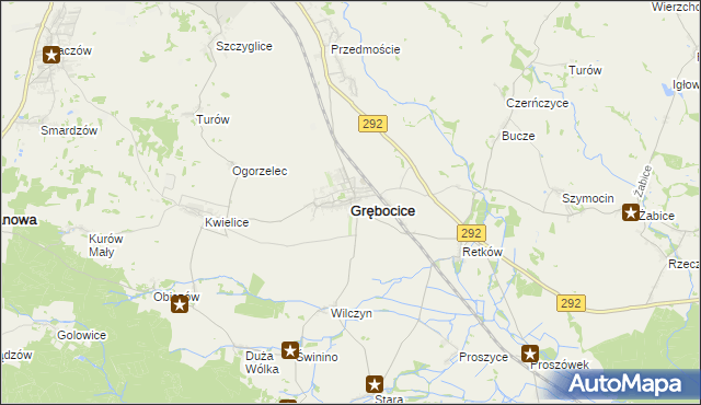 mapa Grębocice, Grębocice na mapie Targeo