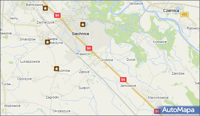 mapa Groblice, Groblice na mapie Targeo