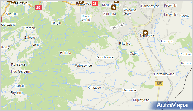 mapa Grochowce, Grochowce na mapie Targeo