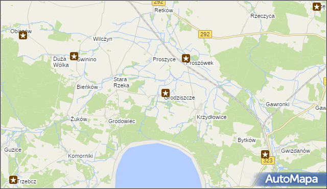 mapa Grodziszcze gmina Grębocice, Grodziszcze gmina Grębocice na mapie Targeo