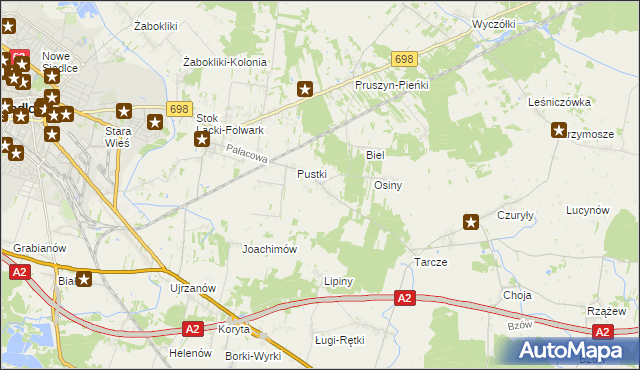 mapa Grubale, Grubale na mapie Targeo